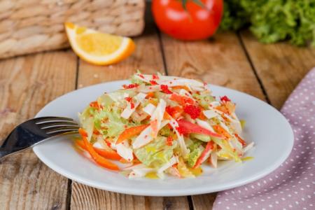 15 salades simples avec bâtonnets de crabe et chou
